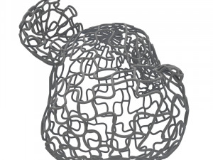 wire bearbrick head 3Dモデル