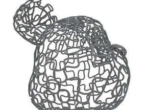 wire bearbrick head 3D Model