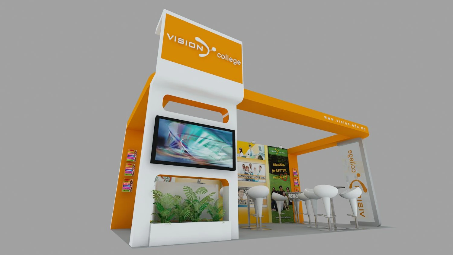vision college exhibition booth 3D Model .c4d .max .obj .3ds .fbx .stl .blend 