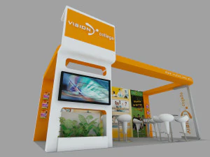 estande de exposição da faculdade de visão Modelo 3D
