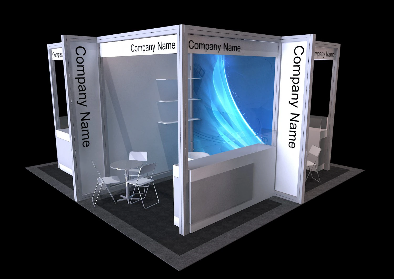 Maxima structure booth 3D Model .c4d .max .obj .3ds .fbx .stl .blend 