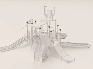 Chidren Slider Water Park 3D Model