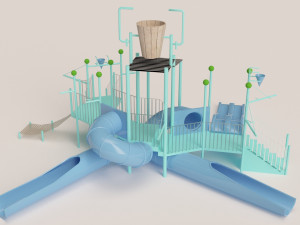Chidren Slider Water Park 3D Модель