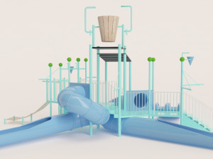 Chidren Slider Water Park 3D Модель