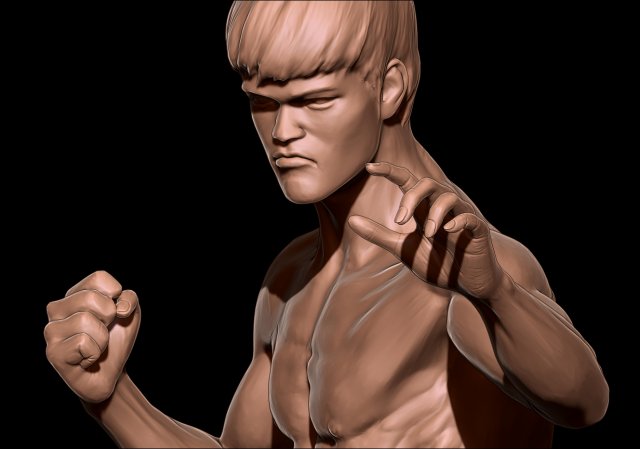 Bruce Lee 3D Print Model Modèles 3D en vedette .c4d .max .obj .3ds .fbx .stl .blend 