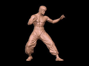 Bruce Lee 3D Print Model Modèles 3D en vedette