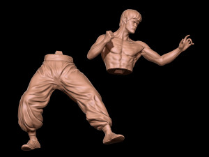 Bruce Lee 3D Print Model Modèles 3D en vedette