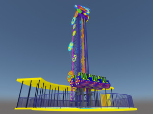 Jumping Frog Drop Tower Rides 3D 모델