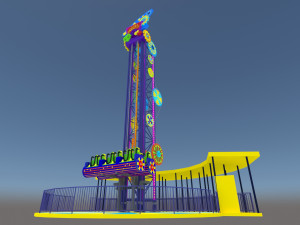 Jumping Frog Drop Tower Rides 3D Model