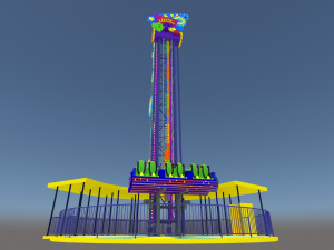 Jumping Frog Drop Tower Rides 3D Model