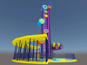 跳蛙落塔游乐设施 3D 模型