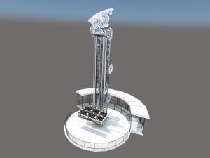 Jumping Frog Drop Tower Rides 3D Model