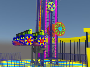 Jumping Frog Drop Tower Rides 3D Model