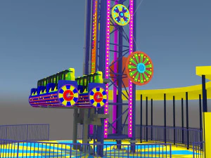 跳蛙落塔游乐设施 3D 模型