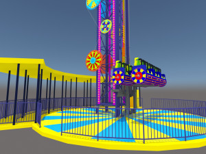 Jumping Frog Drop Tower Rides 3D Model