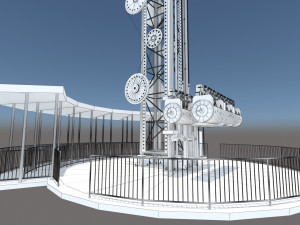 Jumping Frog Drop Tower Rides 3D Model