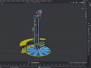 Jumping Frog Drop Tower Rides 3D Model