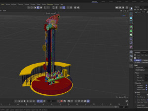 Jumping Frog Drop Tower Rides 3D Model