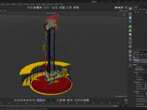 跳蛙落塔游乐设施 3D 模型
