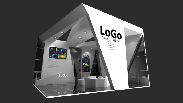 6 x 6 exhibition booth 3D Model .c4d .max .obj .3ds .fbx .stl .blend 