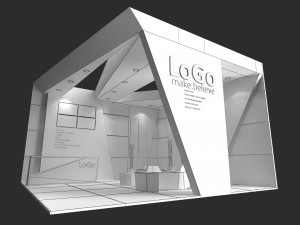 6 x 6 exhibition booth 3D Model