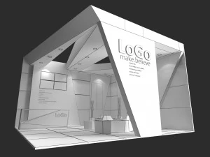 6 x 6 exhibition booth 3D Model
