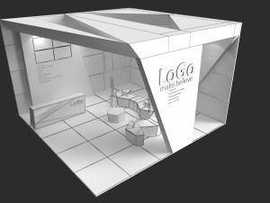 6 x 6 exhibition booth 3D Model