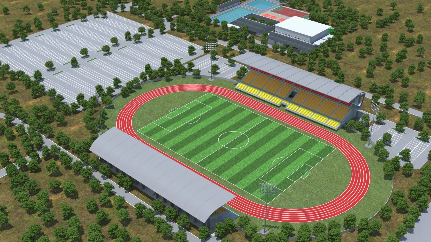 Stadium low poly model 3D Model .c4d .max .obj .3ds .fbx .stl .blend