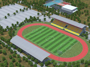 Modelo de estadio de baja poli. Modelo 3D