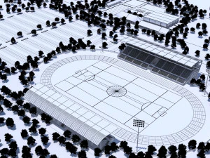 Stadium low poly model 3D Model