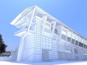 Stadium low poly model 3D Model