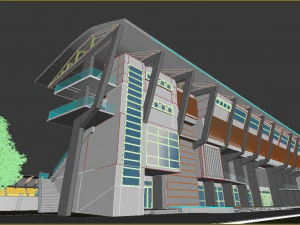 Stadium low poly model 3D Model