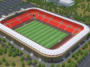 Football stadium low poly model 3D Model