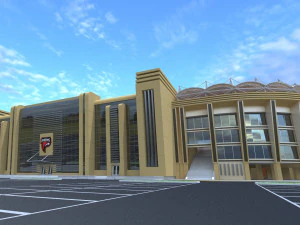 Football stadium low poly model 3D Model