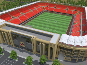 Football stadium low poly model Model 3D