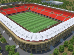 Football stadium low poly model 3D Model