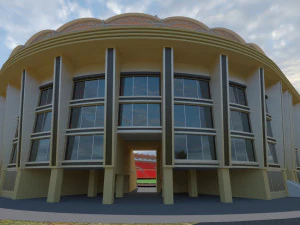 Football stadium low poly model 3D Model