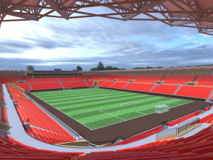 Football stadium low poly model Model 3D