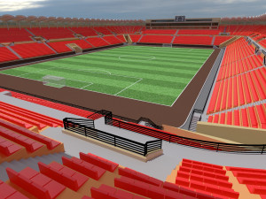 Football stadium low poly model Model 3D