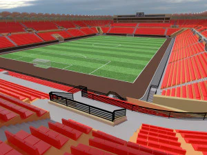 Football stadium low poly model 3D Model