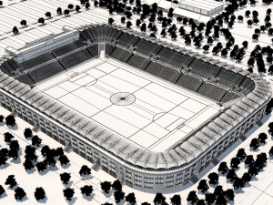 Football stadium low poly model Model 3D