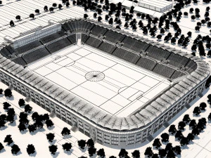Football stadium low poly model 3D Model