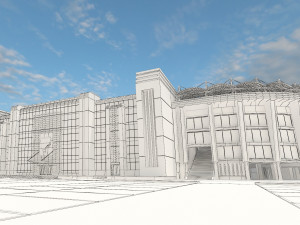 Football stadium low poly model Model 3D