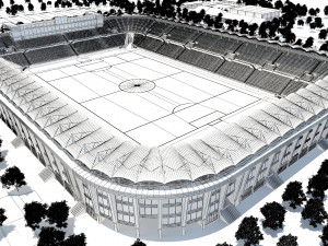 Football stadium low poly model Model 3D