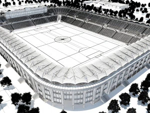 Football stadium low poly model 3D Model