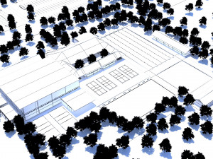 Football stadium low poly model Model 3D