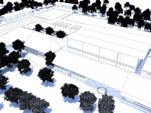 Football stadium low poly model Model 3D