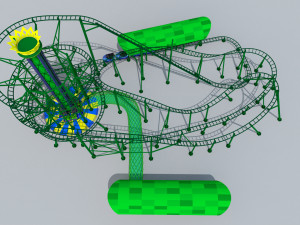 Roller Coaster Drop Tower Rides Modelo 3D