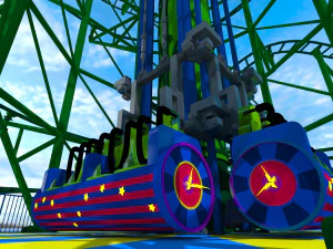 Roller Coaster Drop Tower Rides 3D Model