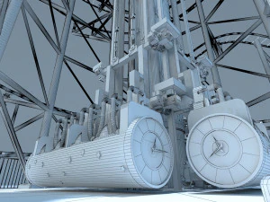 Roller Coaster Drop Tower Rides 3D Model